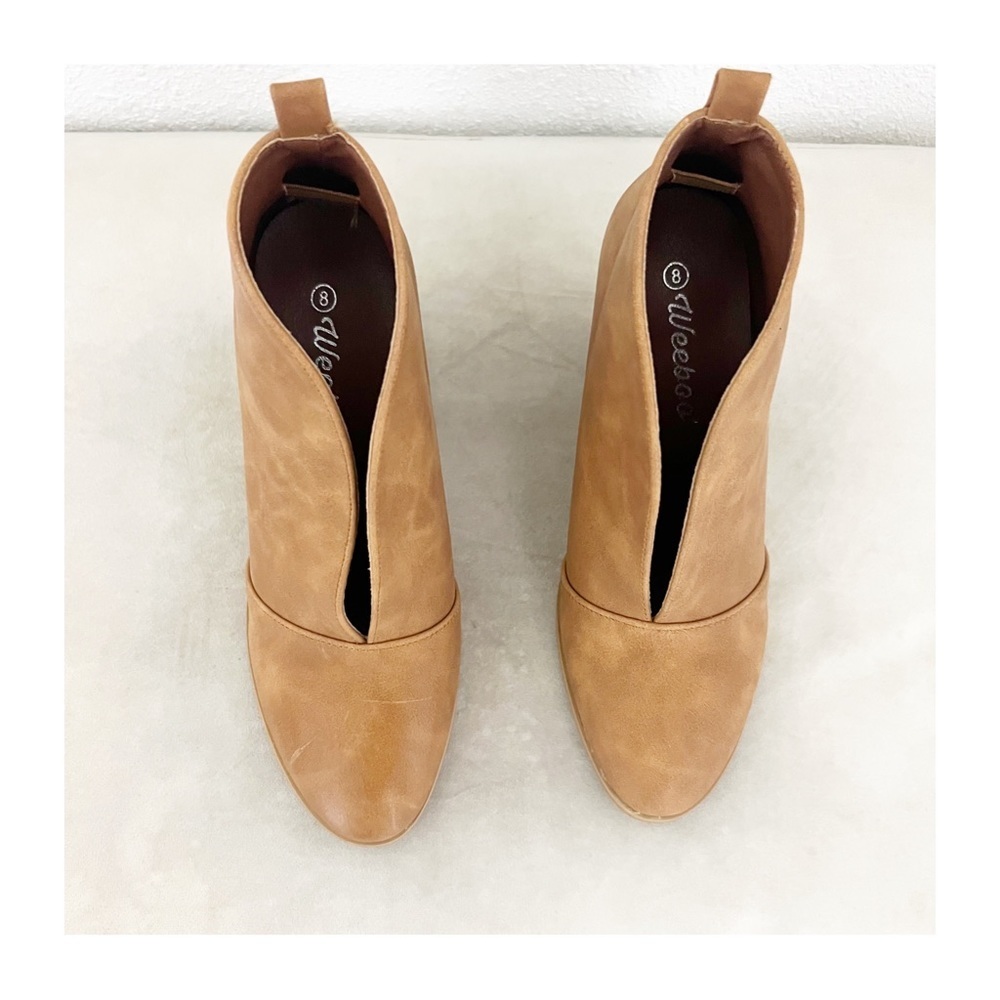 Weeboo l Brown Ramona Faux Leather Booties - Picture 4 of 10